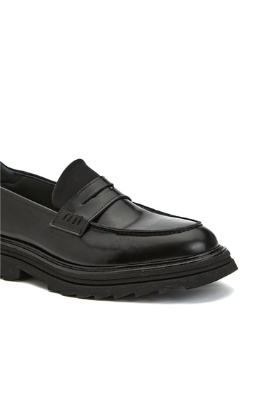  Network Erkek Siyah Deri Loafer