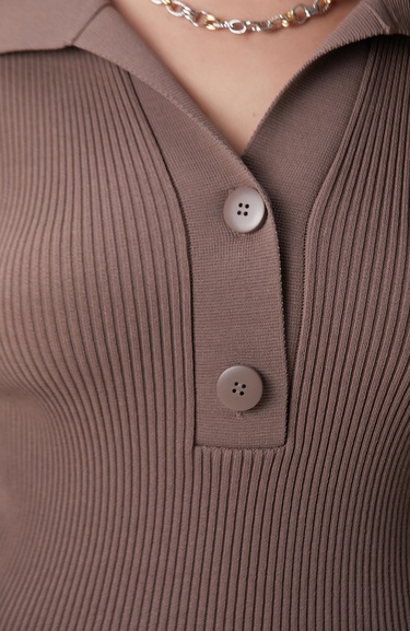  Network Kadın Vizon Düğme Detaylı Triko Kazak