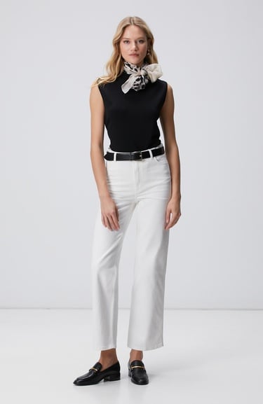  Network Kadın Siyah Kolsuz Basic Triko Kazak