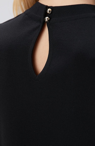  Network Kadın Siyah Kolsuz Basic Triko Kazak