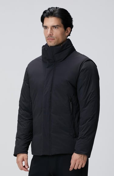  Network Erkek Siyah Yelek Olabilen Puffer Mont