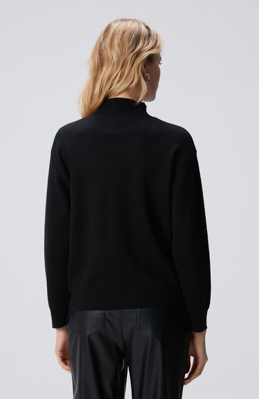  Network Kadın Siyah Dik Yaka Triko Kazak