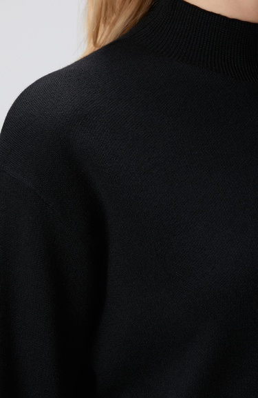  Network Kadın Siyah Dik Yaka Triko Kazak