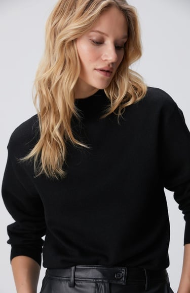  Network Kadın Siyah Dik Yaka Triko Kazak