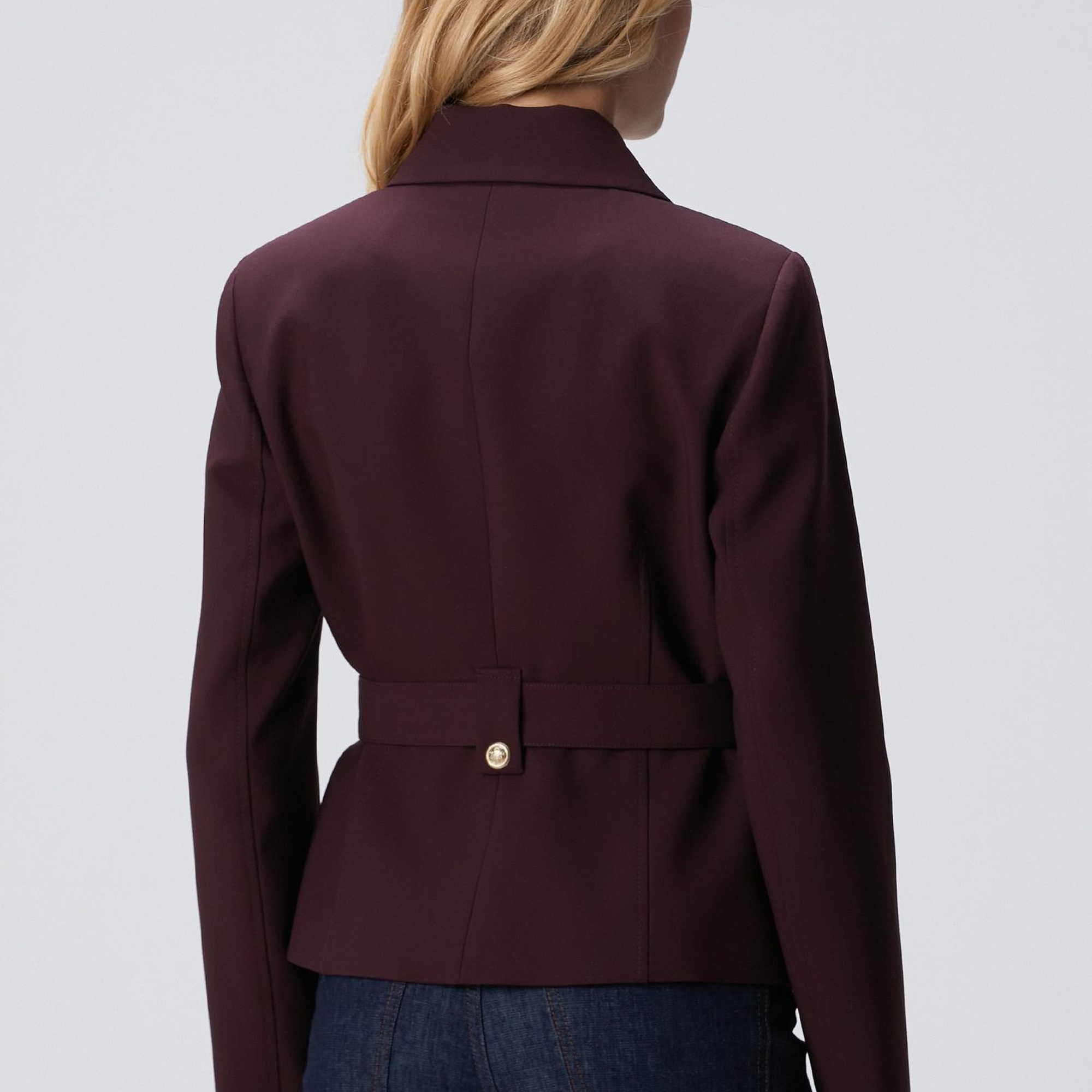 Network Kadın Vişne Kemer Detaylı Ceket