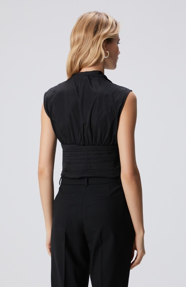  Network Kadın Siyah Tafta Bluz