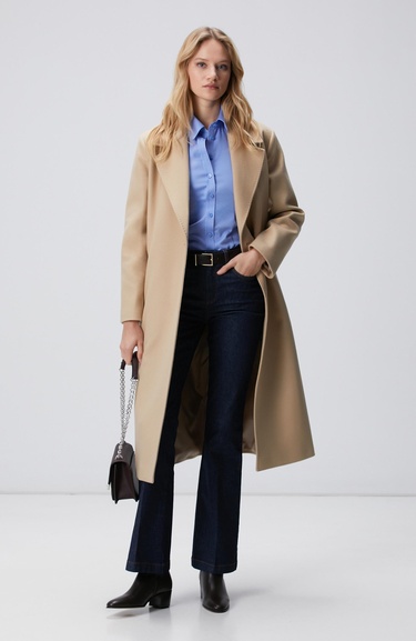  Network Kadın Taş Kaşmir ve Yün Karışımlı Manto