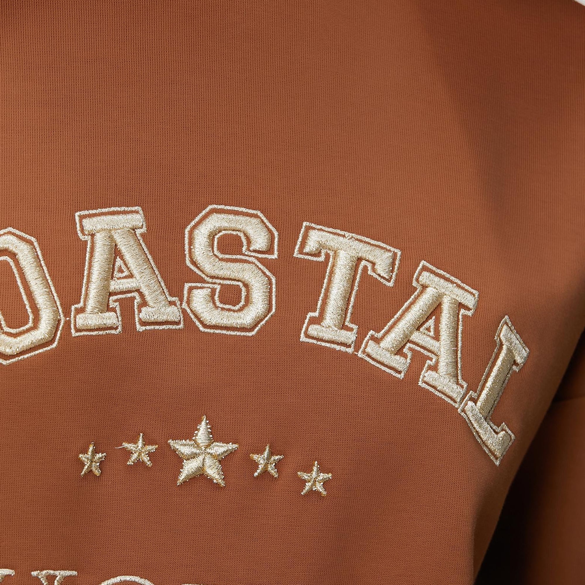 Network Kadın Camel Denim Yakalı Sweatshirt