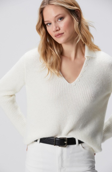  Network Kadın Kırık Beyaz Limited Yumuşak Dokulu Triko Kazak