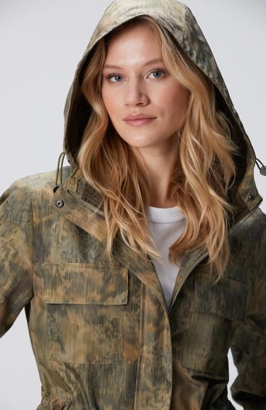  Network Kadın Haki N-Tech Desenli Mont