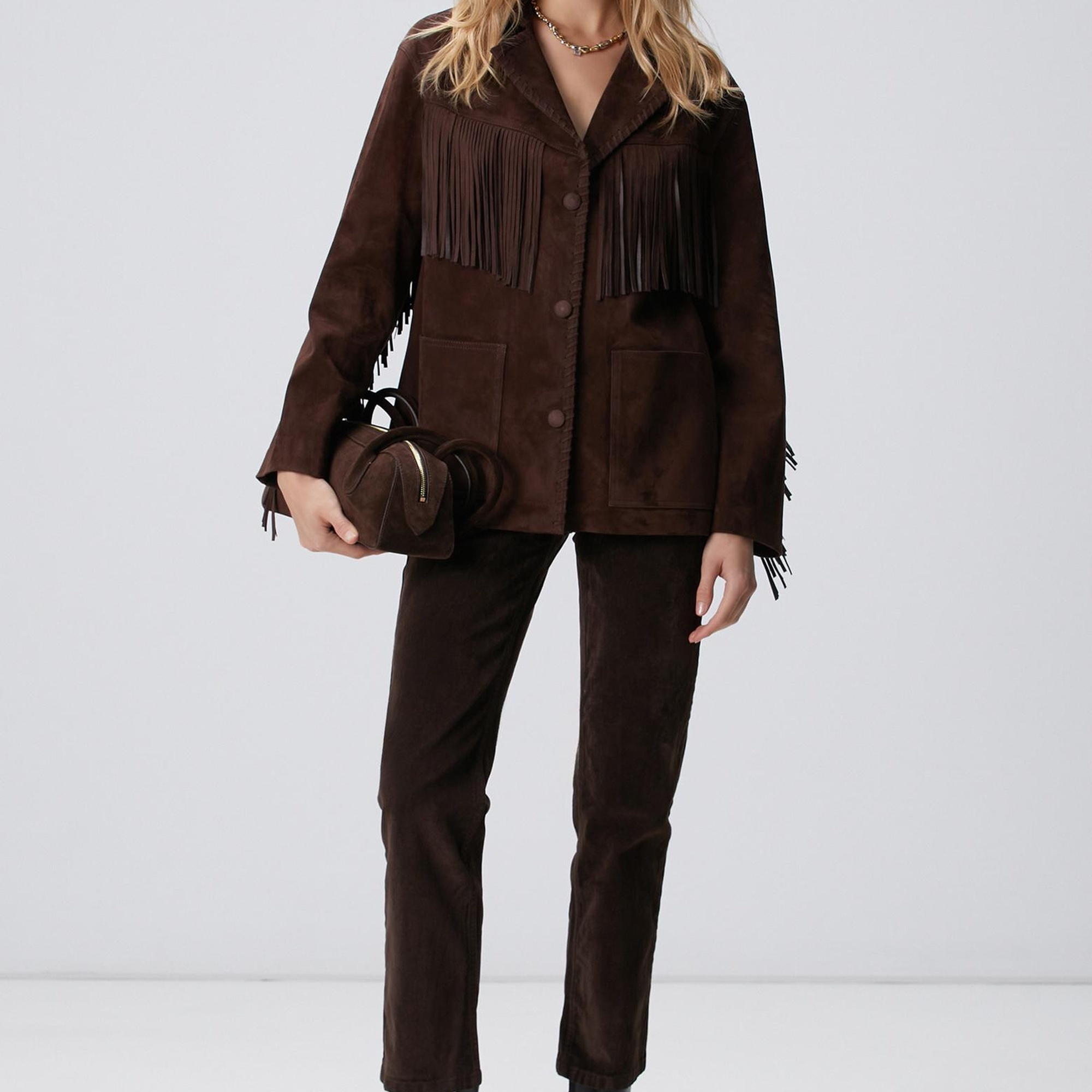 Network Kadın Koyu Kahverengi Denim Pantolon