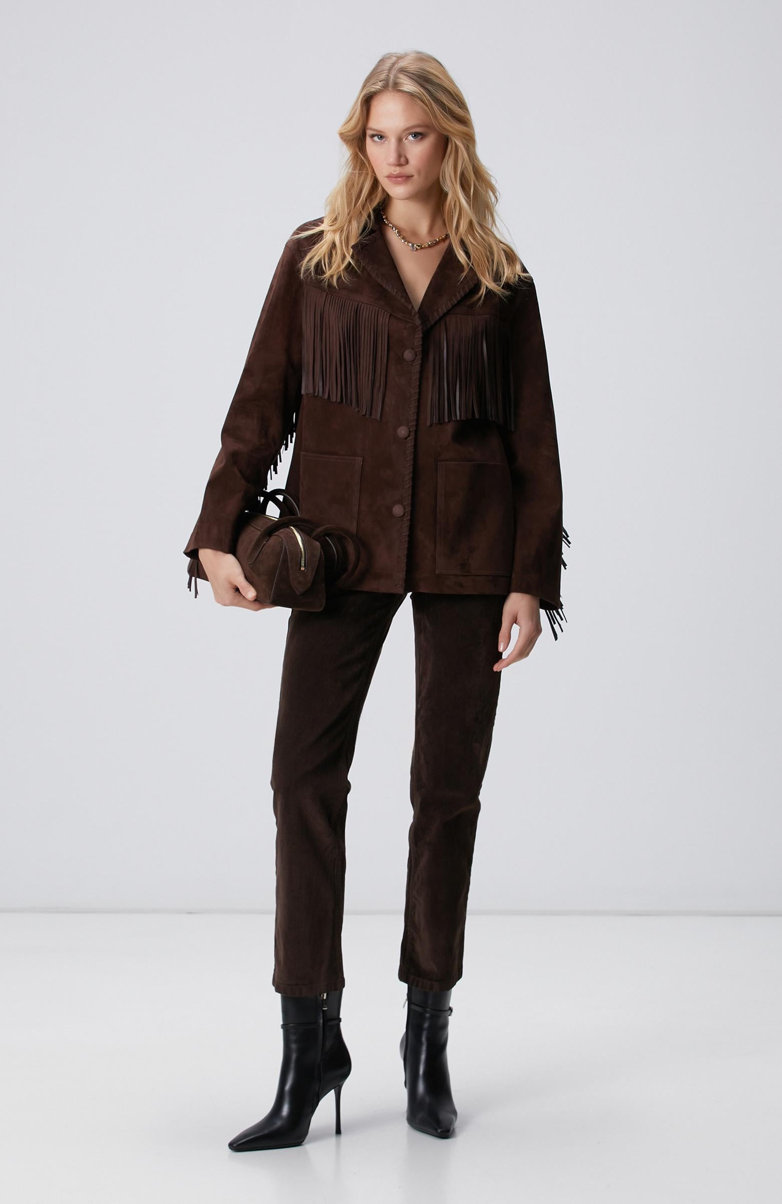  Network Kadın Koyu Kahverengi Denim Pantolon