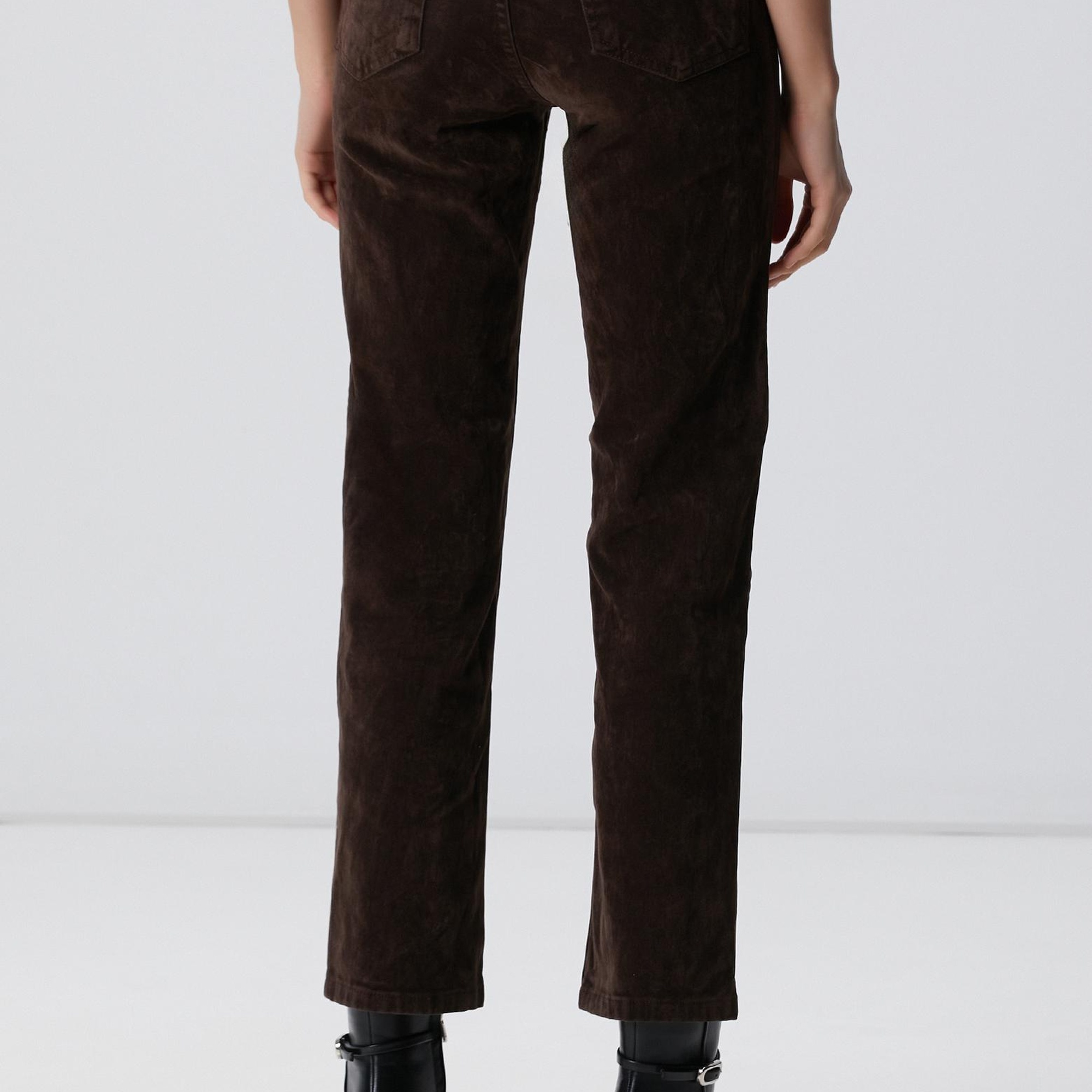 Network Kadın Koyu Kahverengi Denim Pantolon