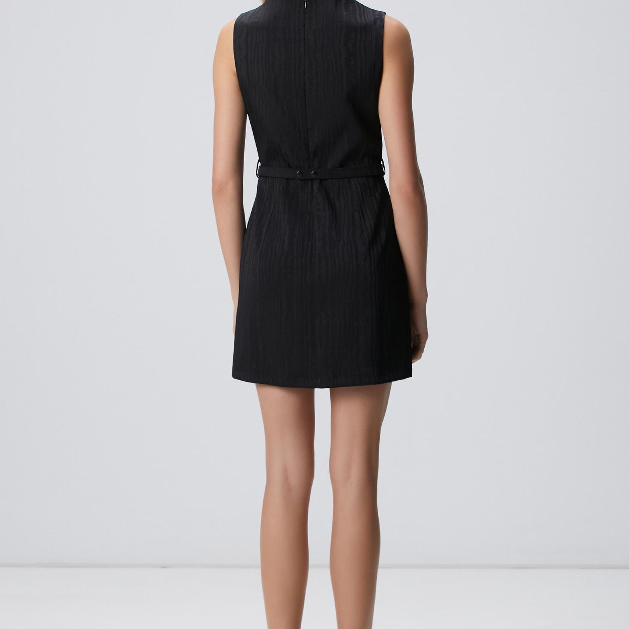 Network Kadın Siyah Jakar Desenli Mini Elbise