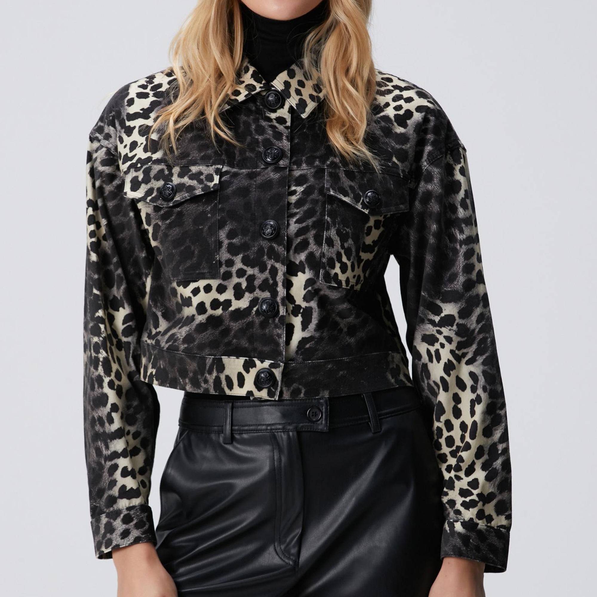 Network Kadın Bej Animal Print Desenli Mont