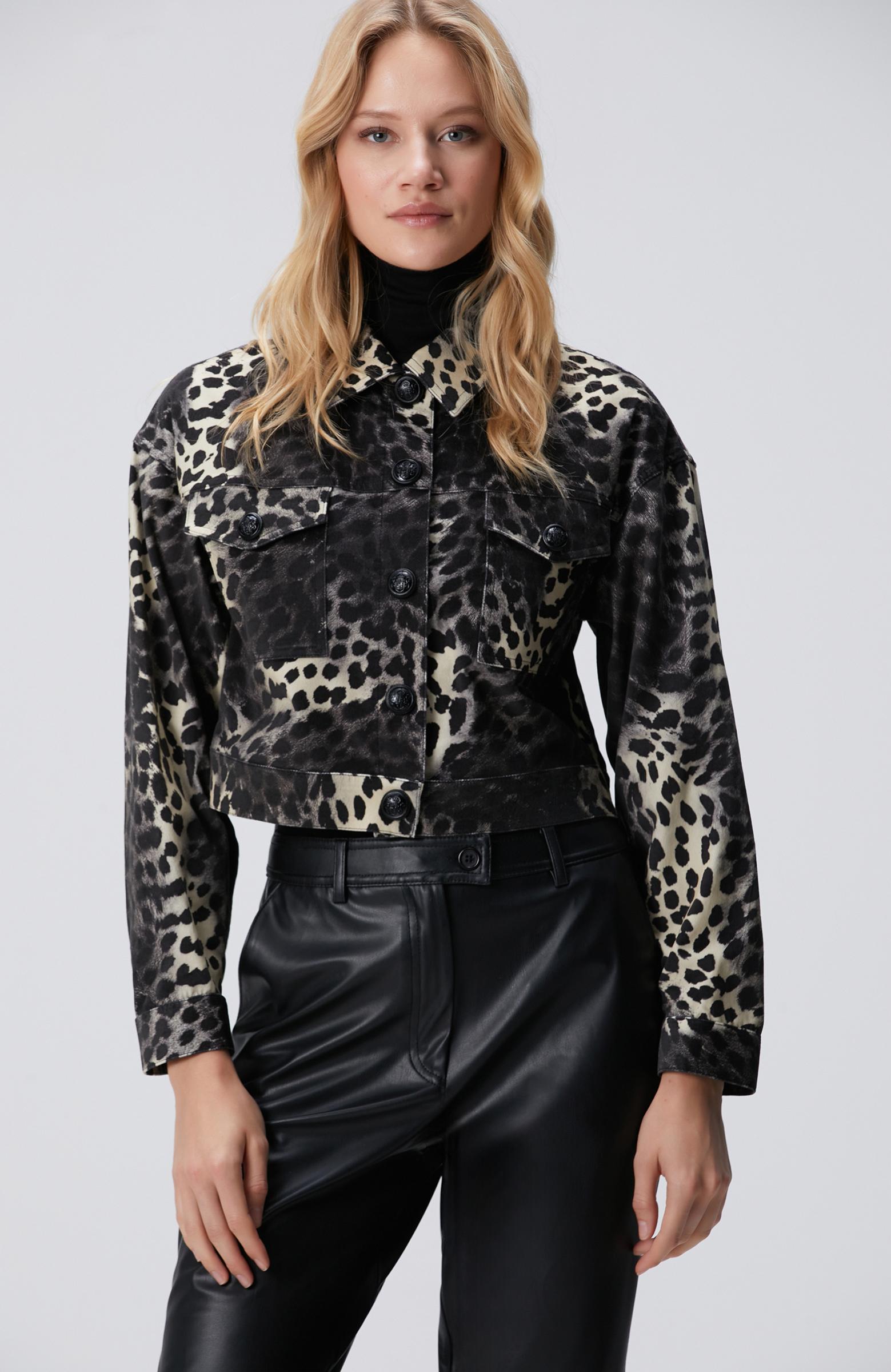  Network Kadın Bej Animal Print Desenli Mont