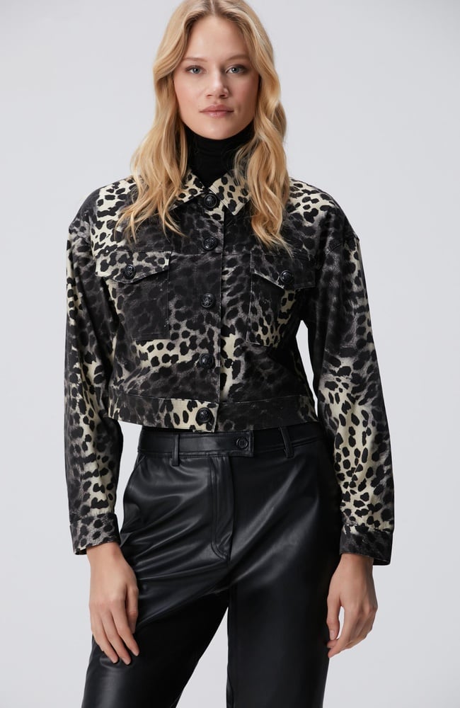  Network Kadın Bej Animal Print Desenli Mont