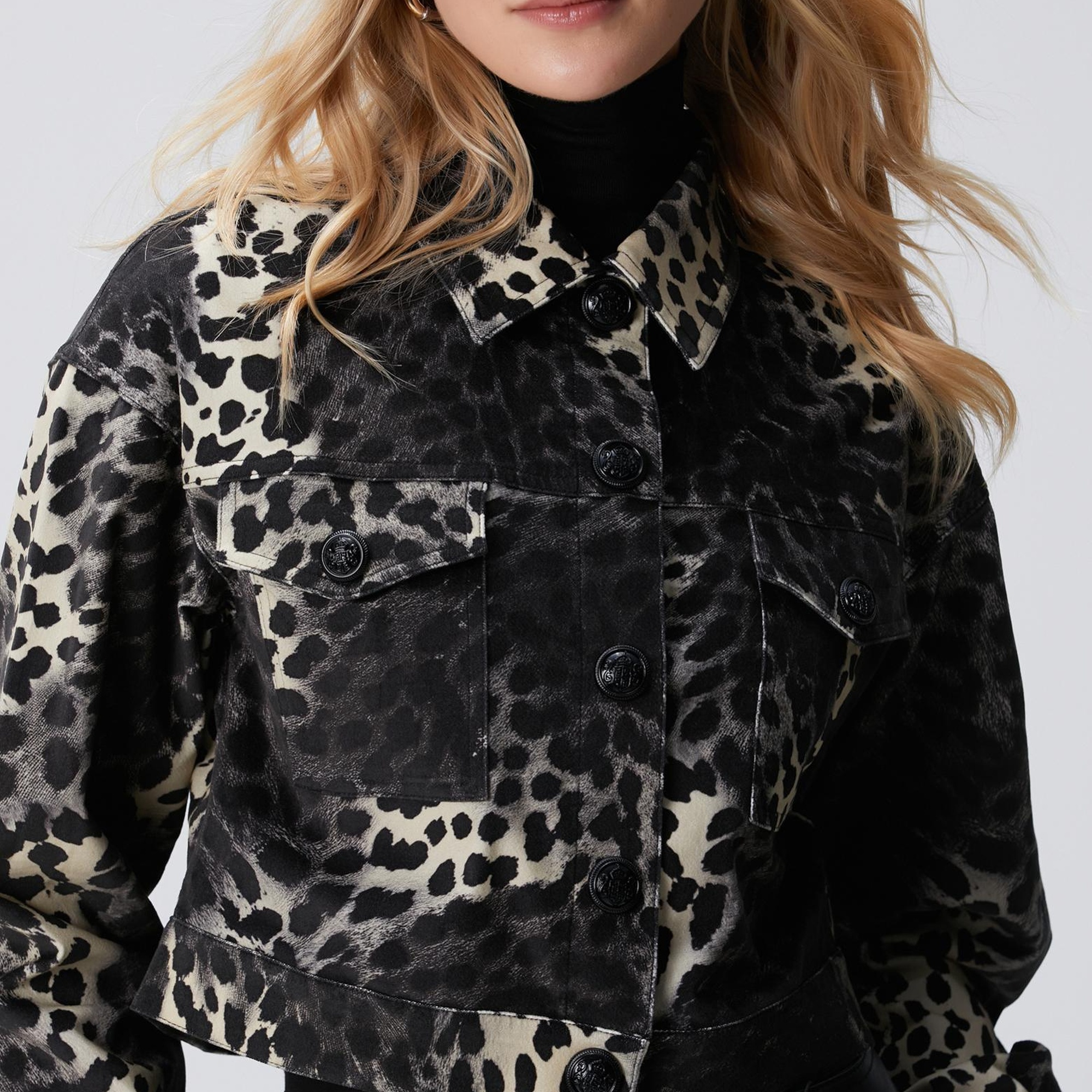 Network Kadın Bej Animal Print Desenli Mont