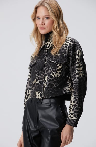  Network Kadın Bej Animal Print Desenli Mont