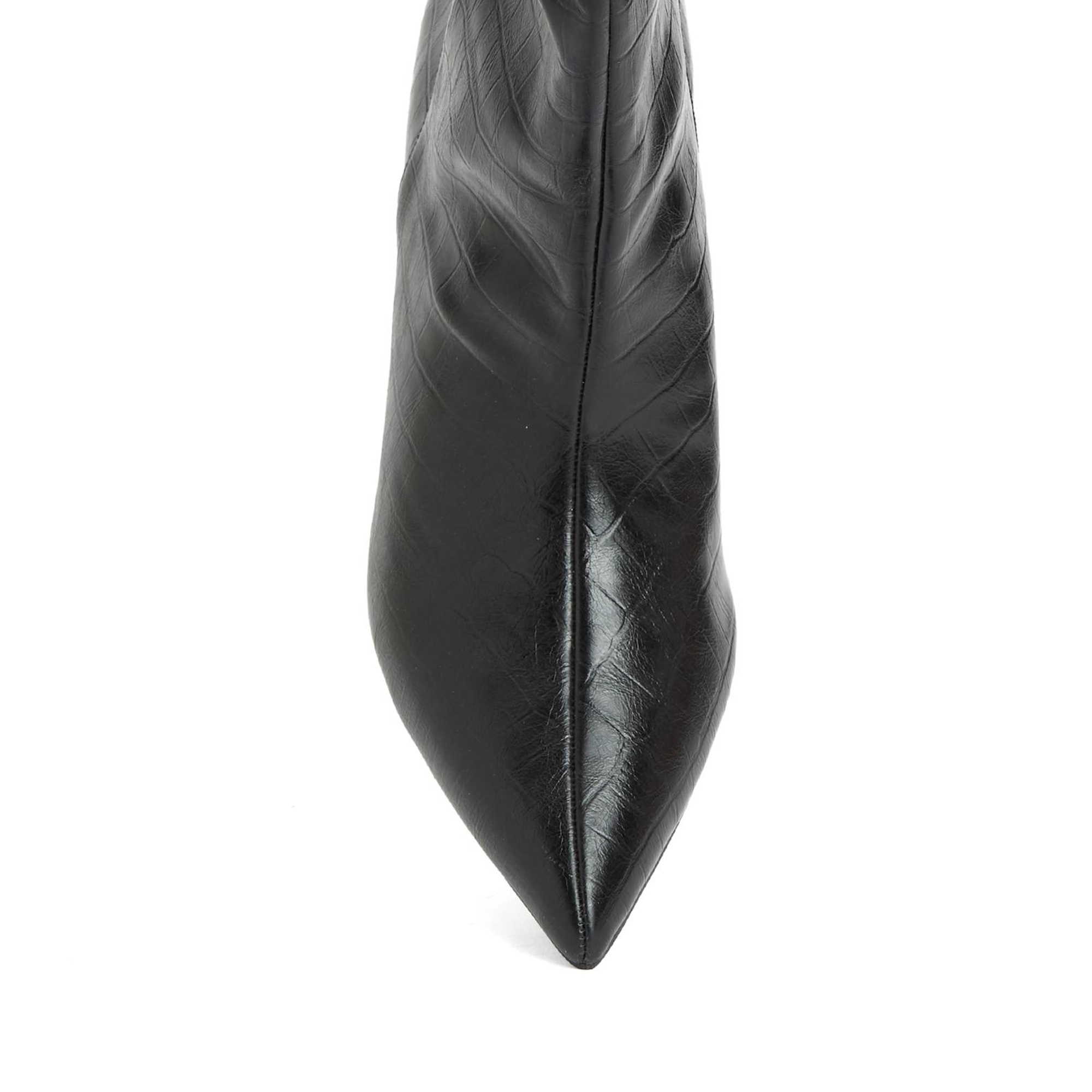 Divarese Kadın Siyah Kroko Desenli Çizme