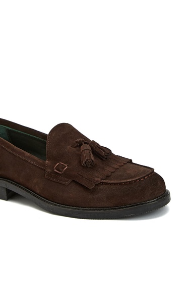  Network Kadın Acı Kahve Açma Deri Loafer