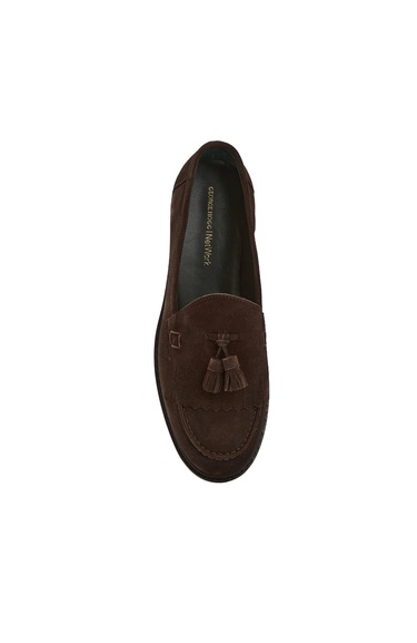  Network Kadın Acı Kahve Açma Deri Loafer