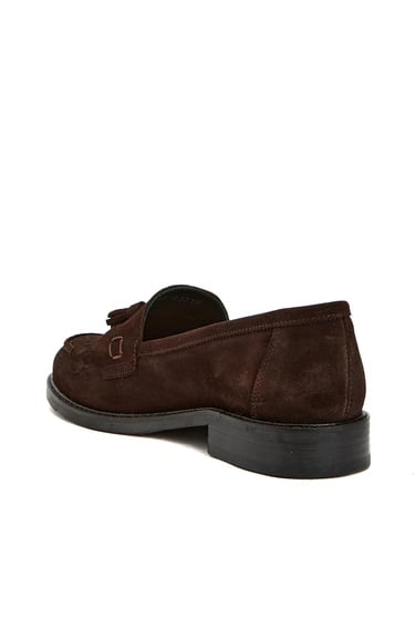  Network Kadın Acı Kahve Açma Deri Loafer