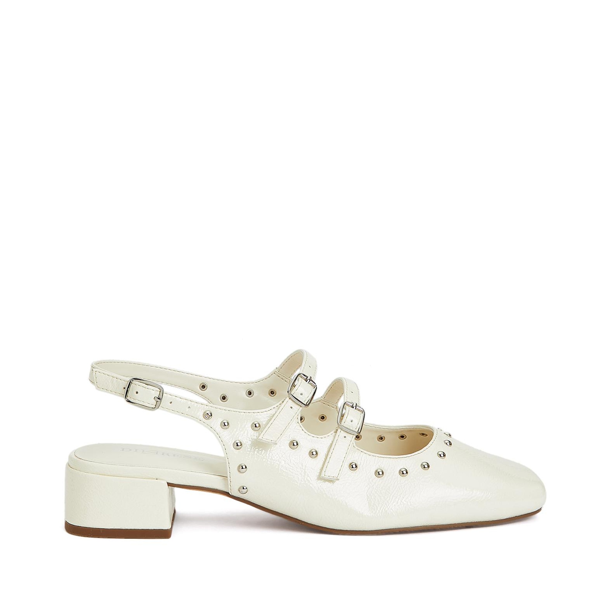 Divarese Kadın Kırık Beyaz Taşlı Babet