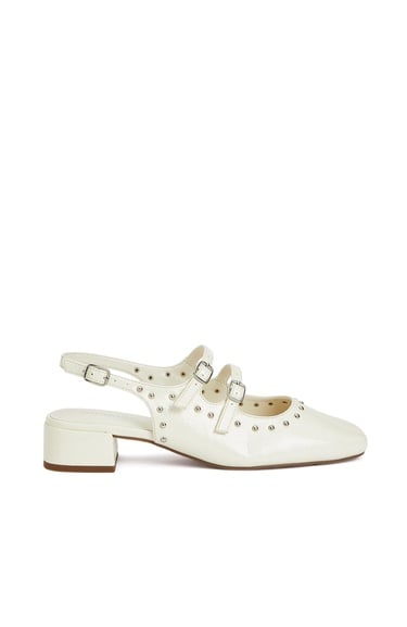  Divarese Kadın Kırık Beyaz Taşlı Babet