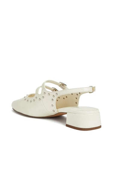  Divarese Kadın Kırık Beyaz Taşlı Babet