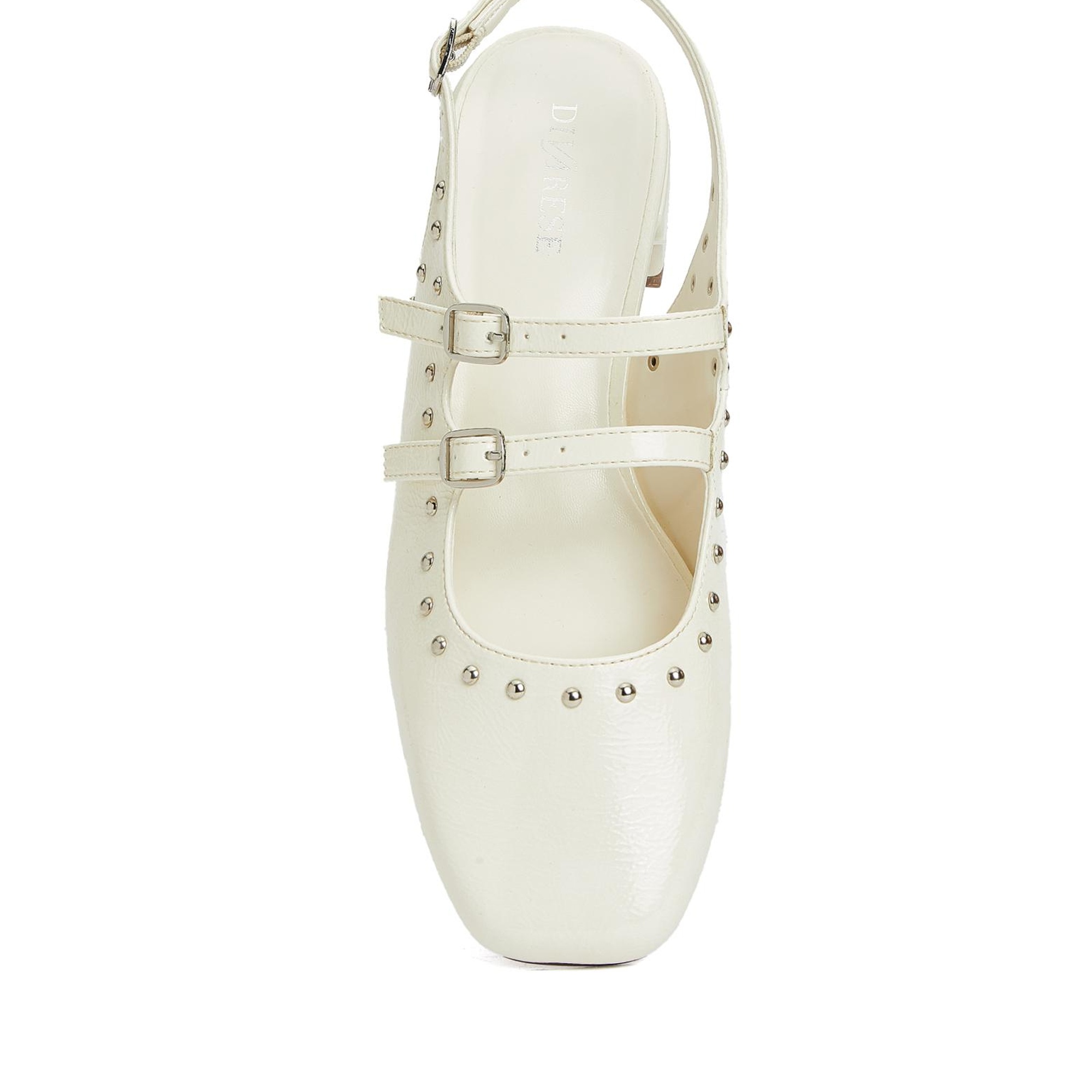 Divarese Kadın Kırık Beyaz Taşlı Babet