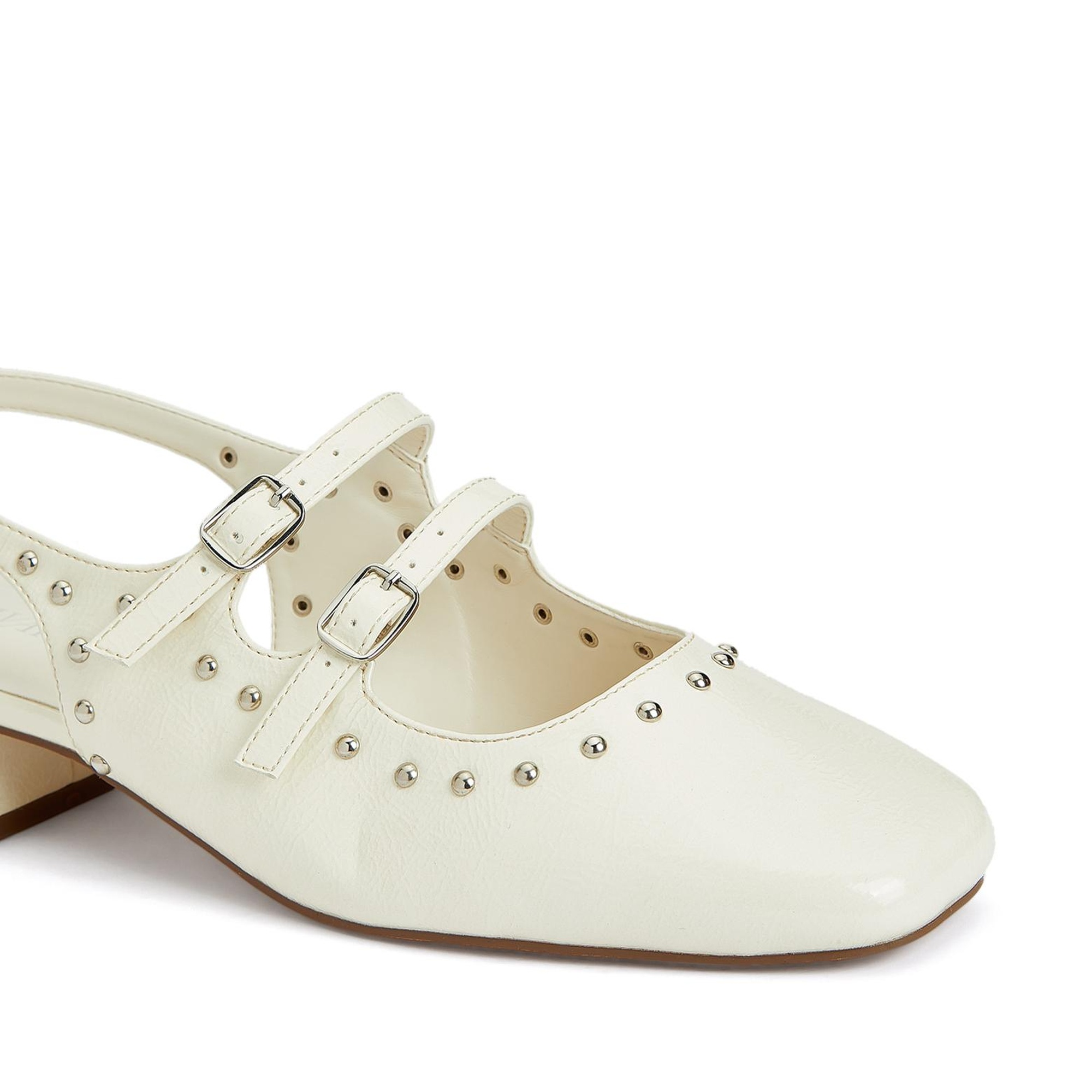 Divarese Kadın Kırık Beyaz Taşlı Babet