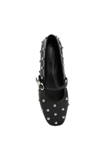  Divarese Kadın Siyah Taşlı Babet