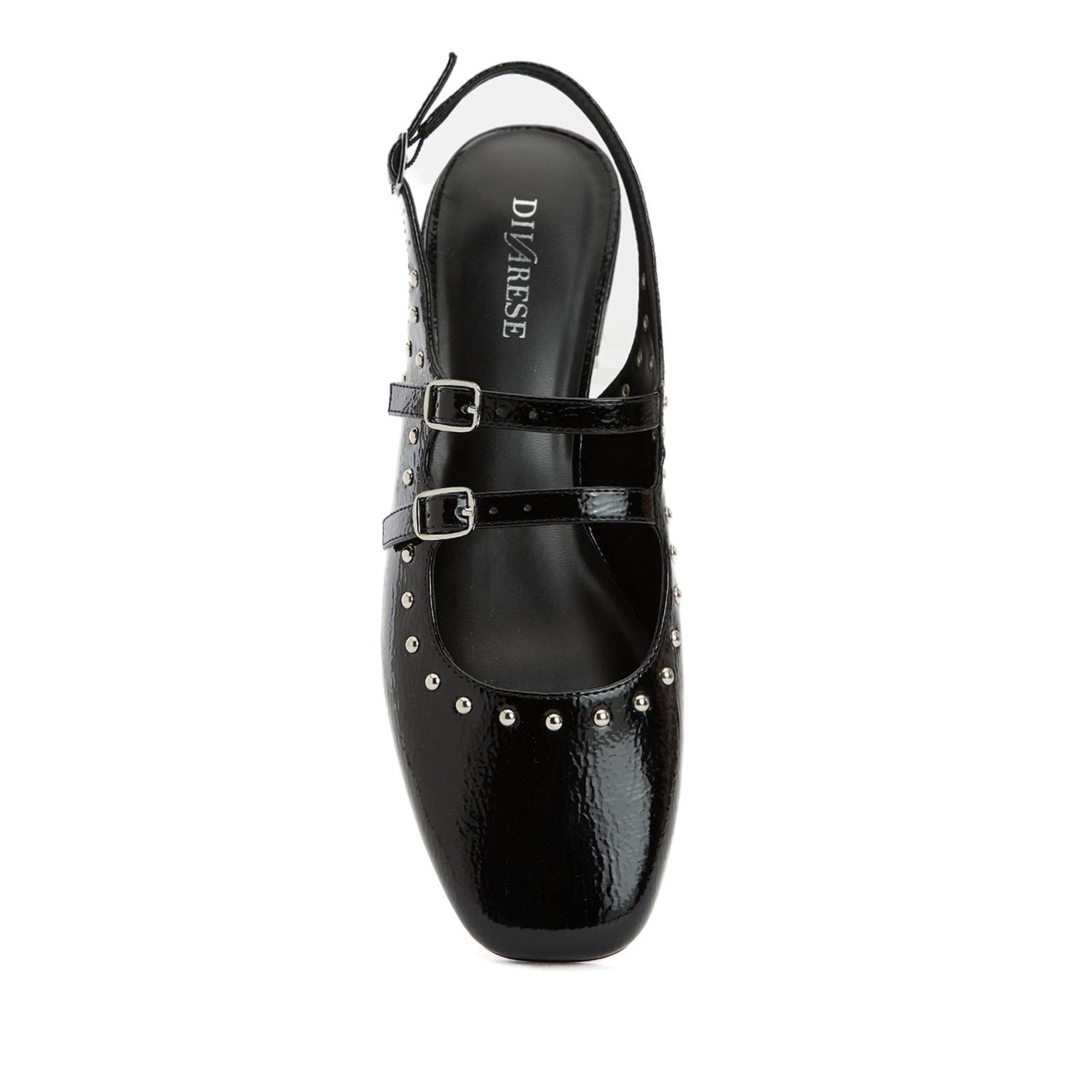 Divarese Kadın Siyah Taşlı Babet