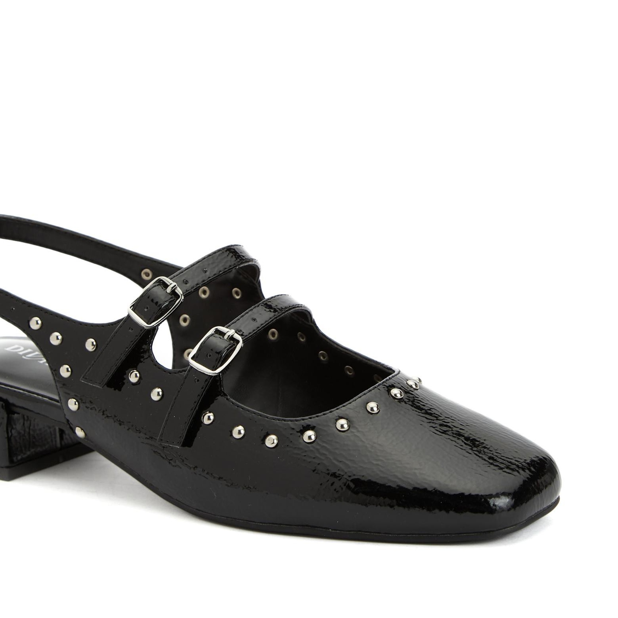 Divarese Kadın Siyah Taşlı Babet