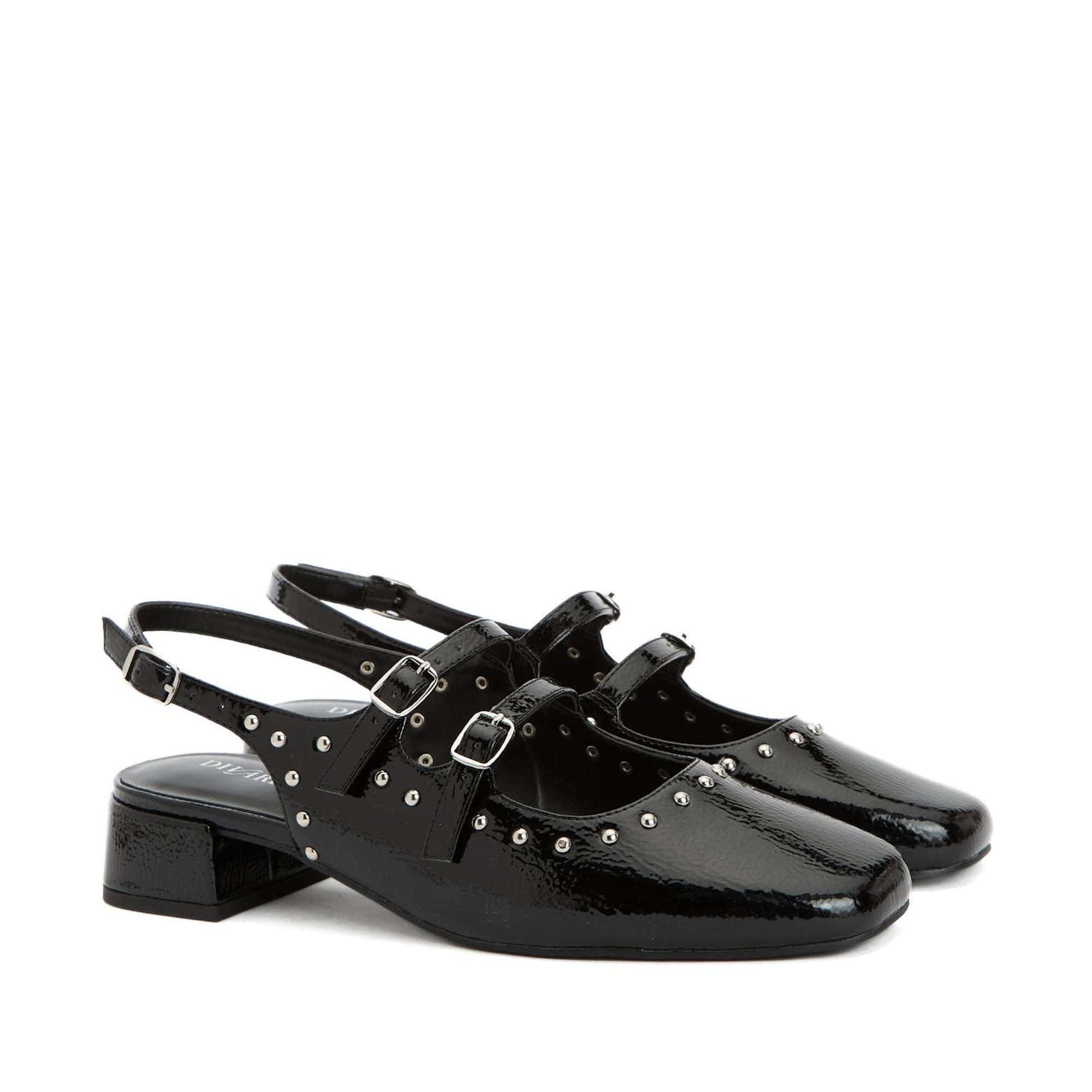 Divarese Kadın Siyah Taşlı Babet