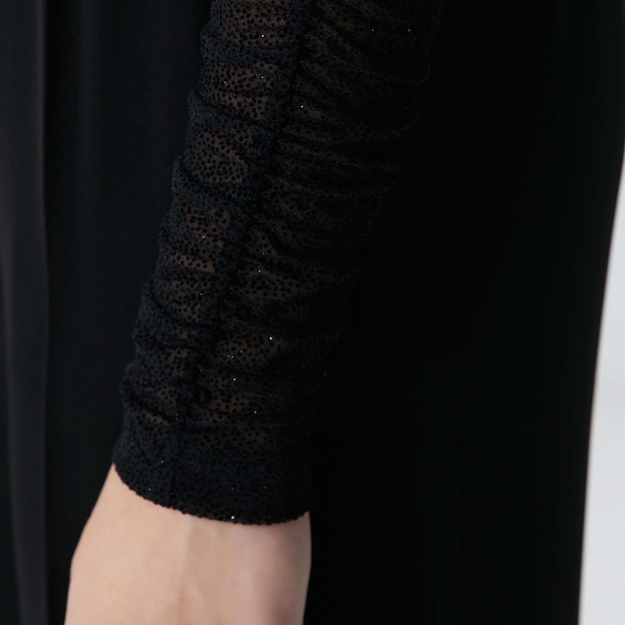 Network Kadın Siyah Flok Baskılı Örme Bluz