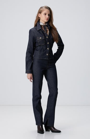  Network Kadın Lacivert Denim Ceket