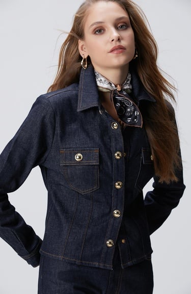  Network Kadın Lacivert Denim Ceket