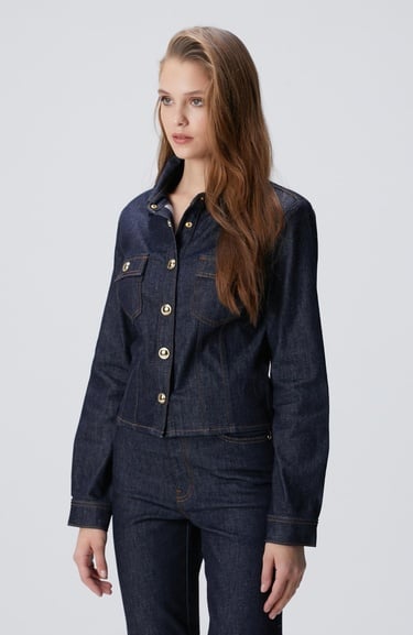  Network Kadın Lacivert Denim Ceket