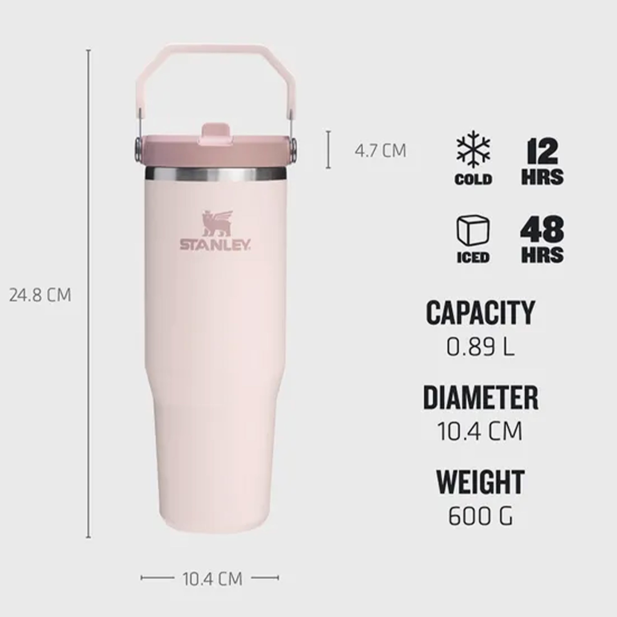 Stanley The IceFlow Flip Straw 2.0 Tumbler 0.89L Pembe Termos