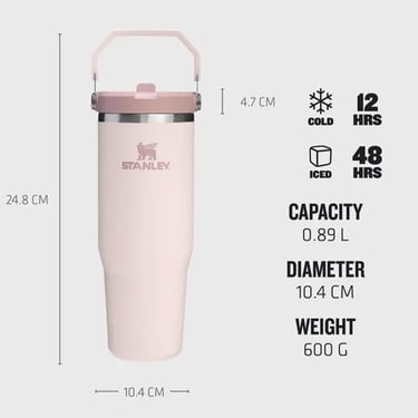  Stanley The IceFlow Flip Straw 2.0 Tumbler 0.89L Pembe Termos