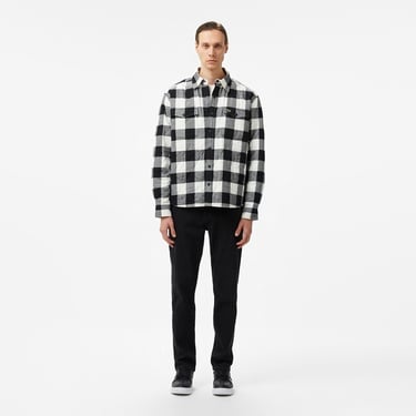  Lacoste Ekose Kareli Erkek Siyah Gömlek