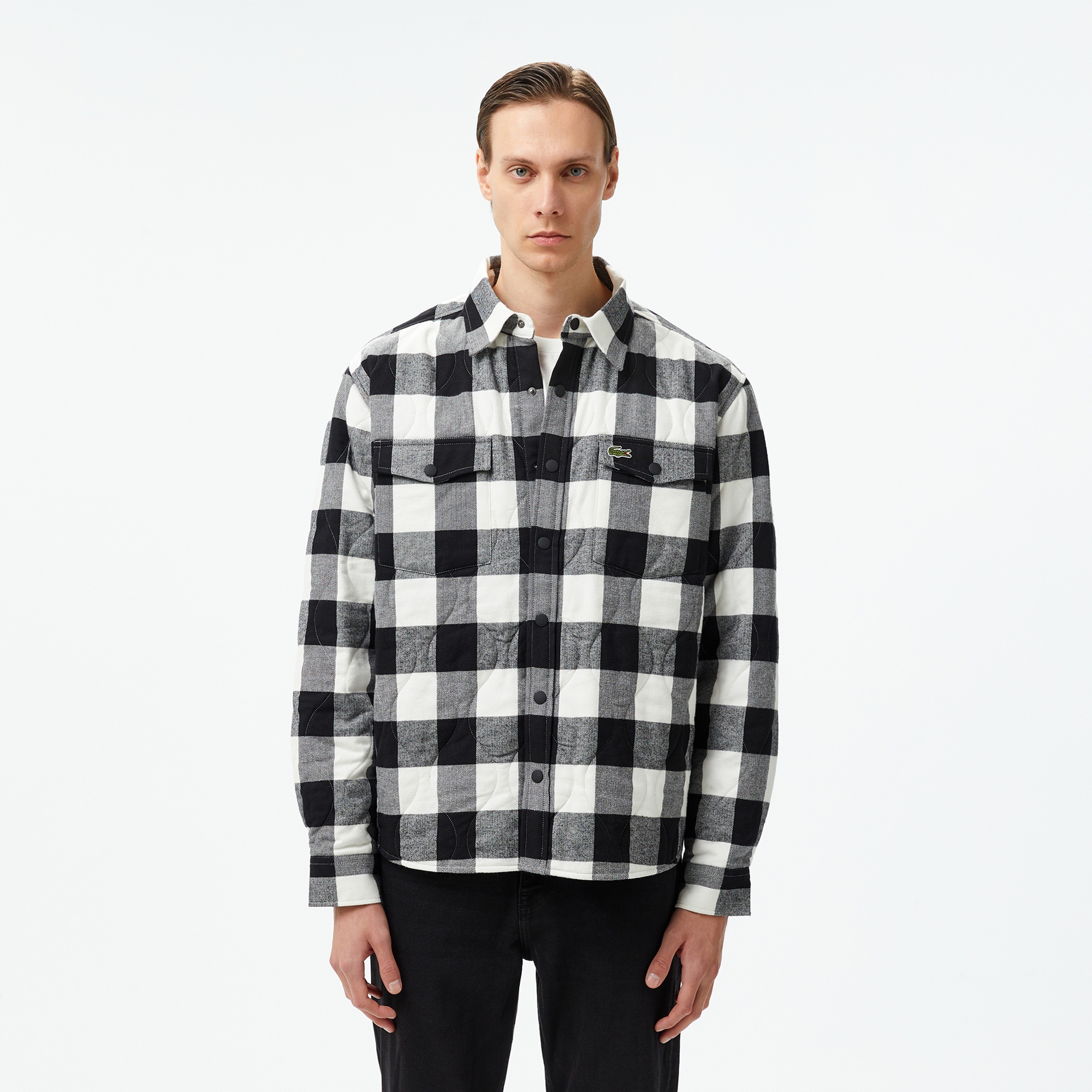 Lacoste Ekose Kareli Erkek Siyah Gömlek