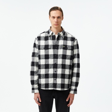  Lacoste Ekose Kareli Erkek Siyah Gömlek