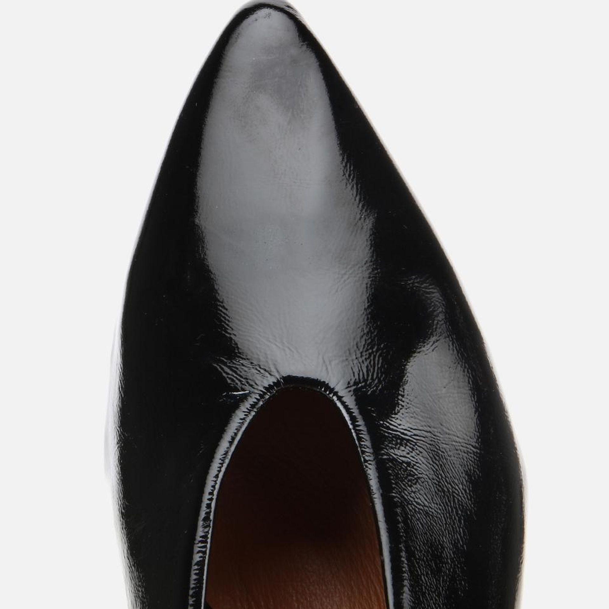 Kadın Rugan Deri Siyah Yumuşak Dokulu Kalın Topuklu Ayakkabı