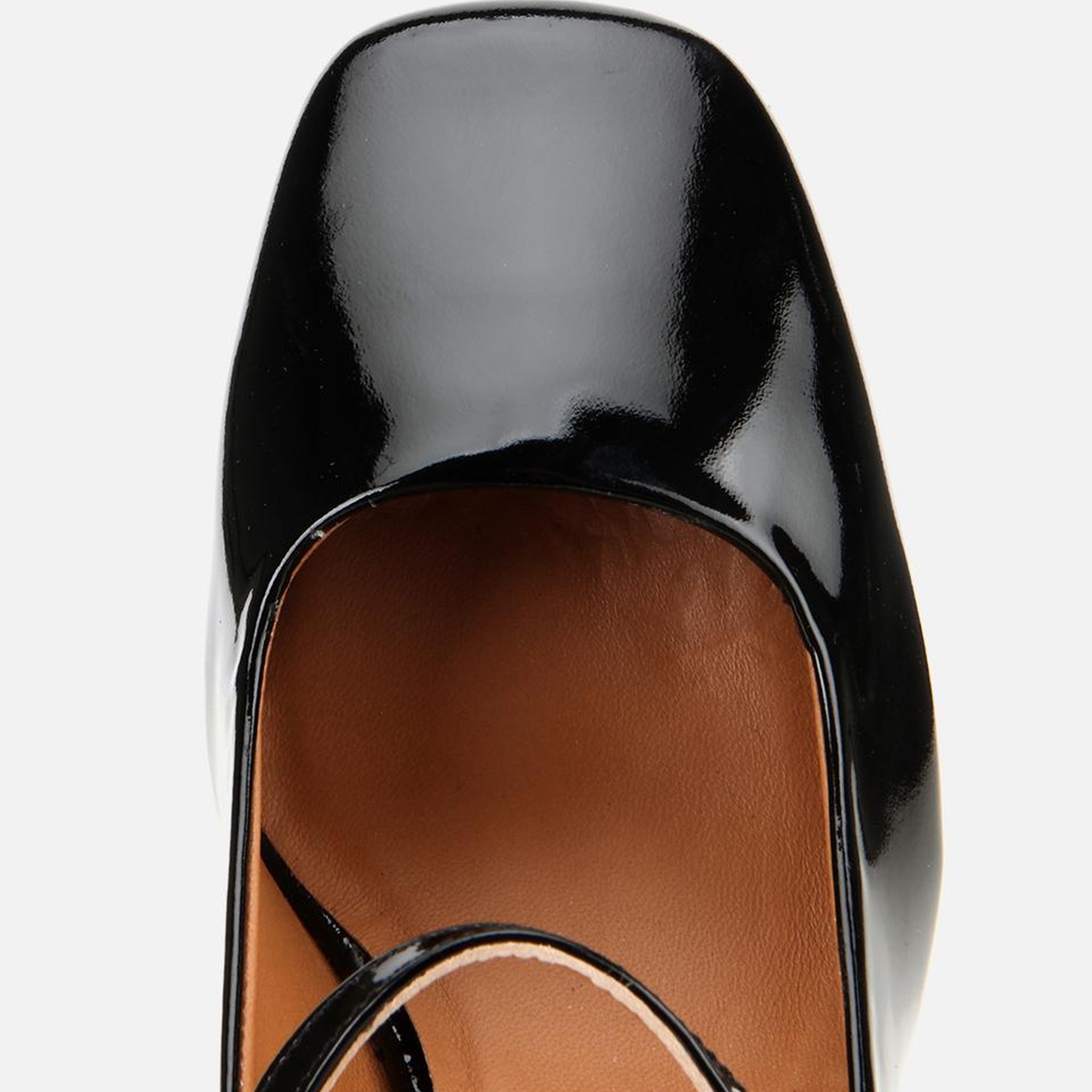 Kadın Rugan Deri Sİyah Mary Jane Kalın Topuklu Ayakkabı