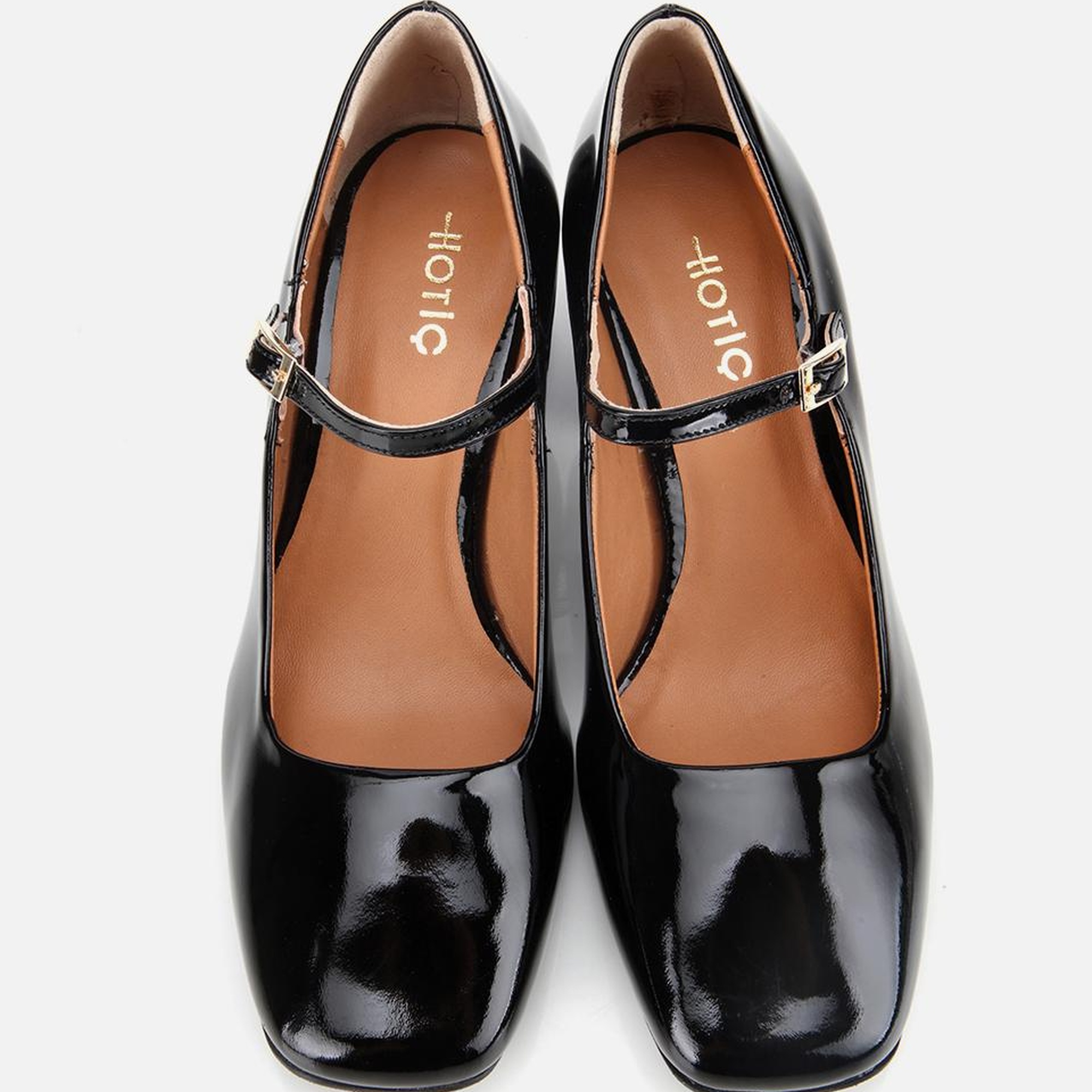 Kadın Rugan Deri Sİyah Mary Jane Kalın Topuklu Ayakkabı