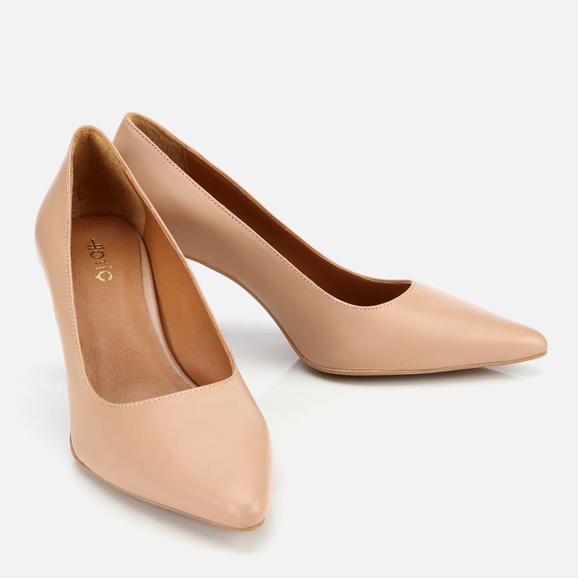 Kadın Deri Bej Esnek Tabanlı İnce Topuklu Stiletto