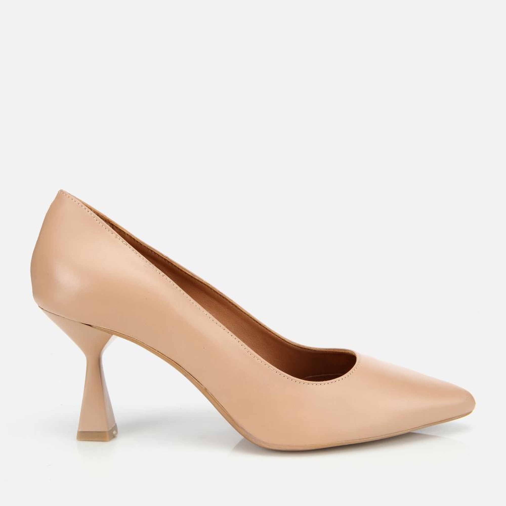 Kadın Deri Bej Esnek Tabanlı İnce Topuklu Stiletto